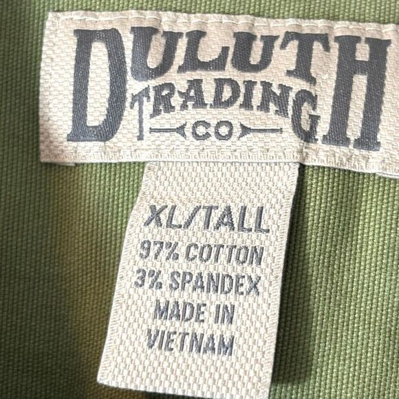 Duluth Trading Co. XL Tall olive green short sleeve canvas heavy duty shirt two - Picture 10 of 11